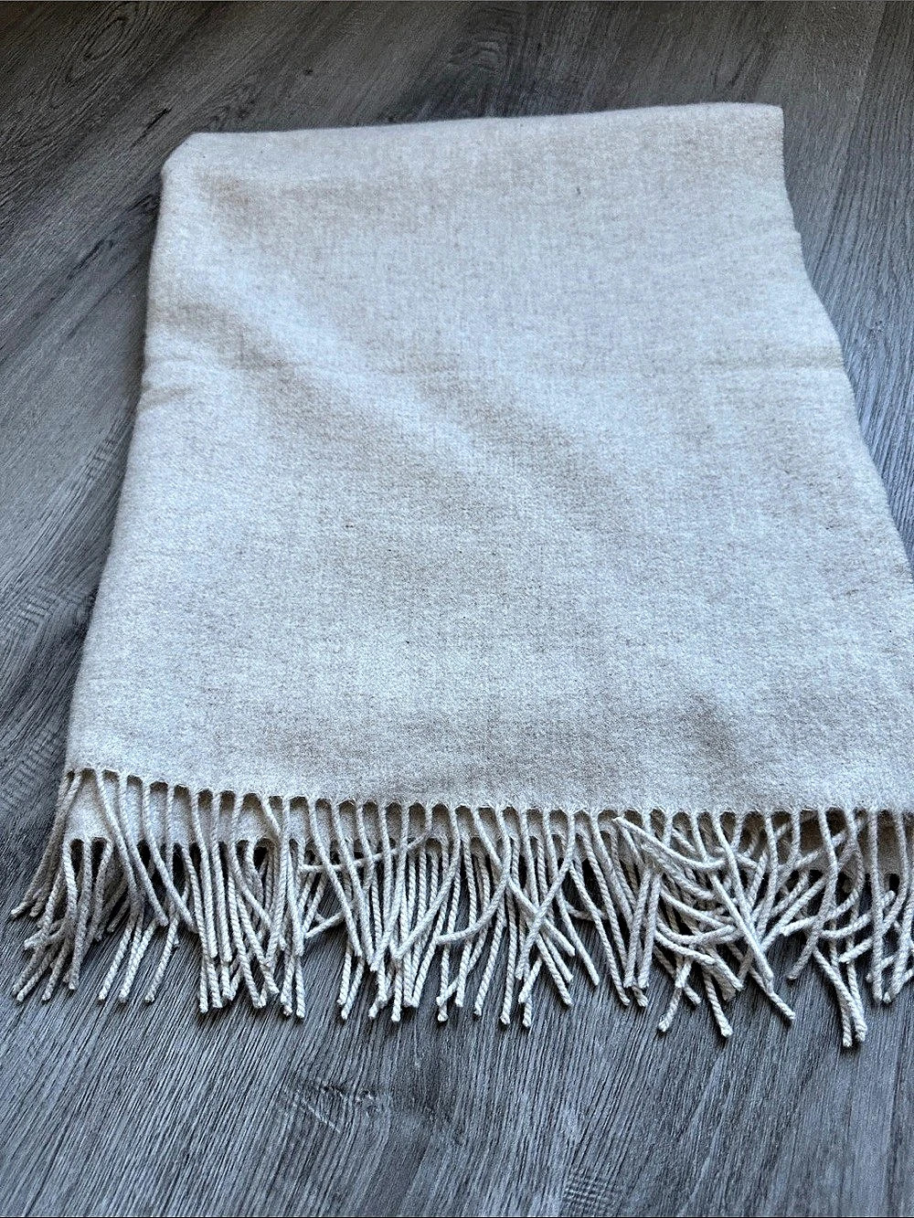 Wilfred Wool Narrow Blanket Scarf Beige